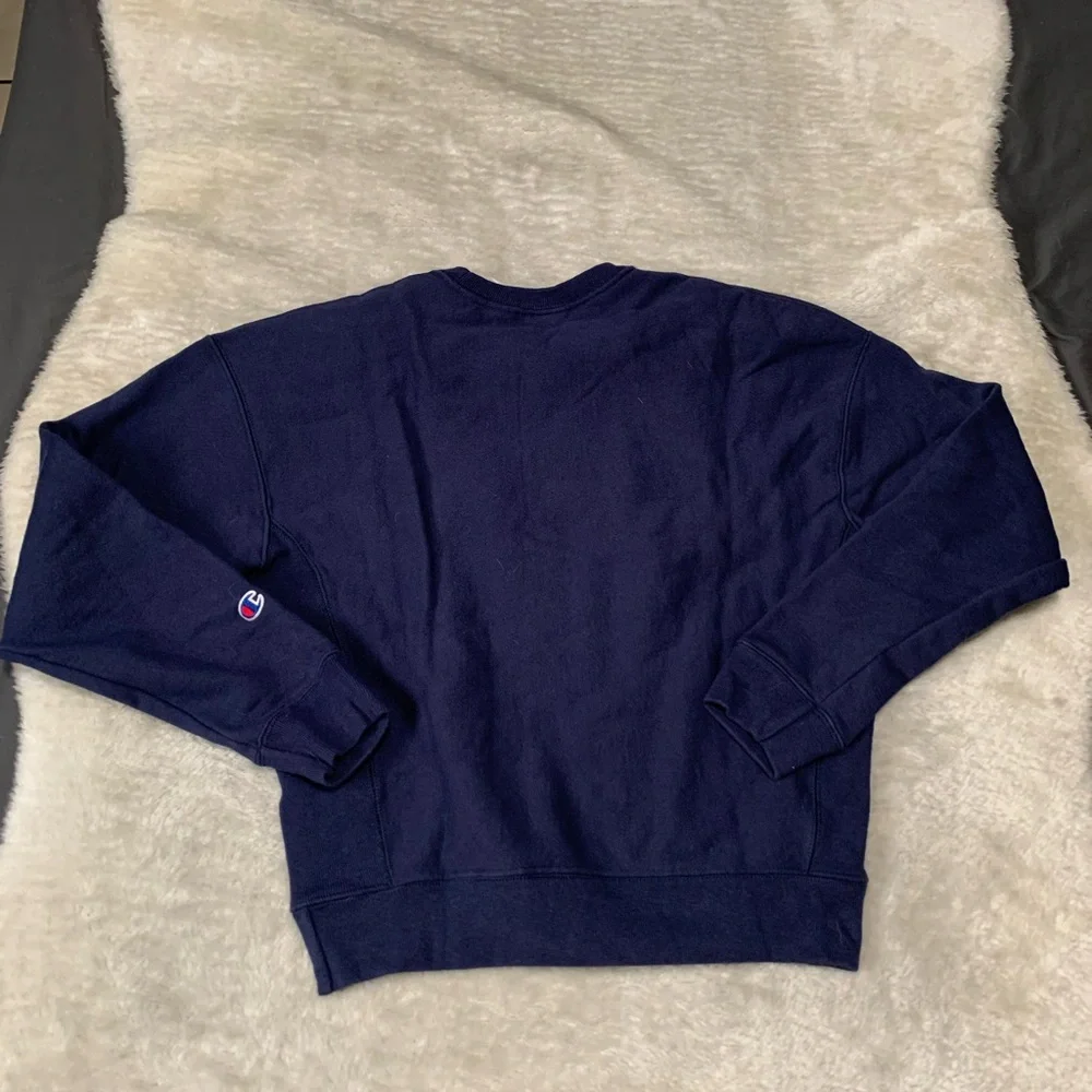 Champion Reverse Weave Womens Blue Y2K Pullover Sweater Size‎ Medium